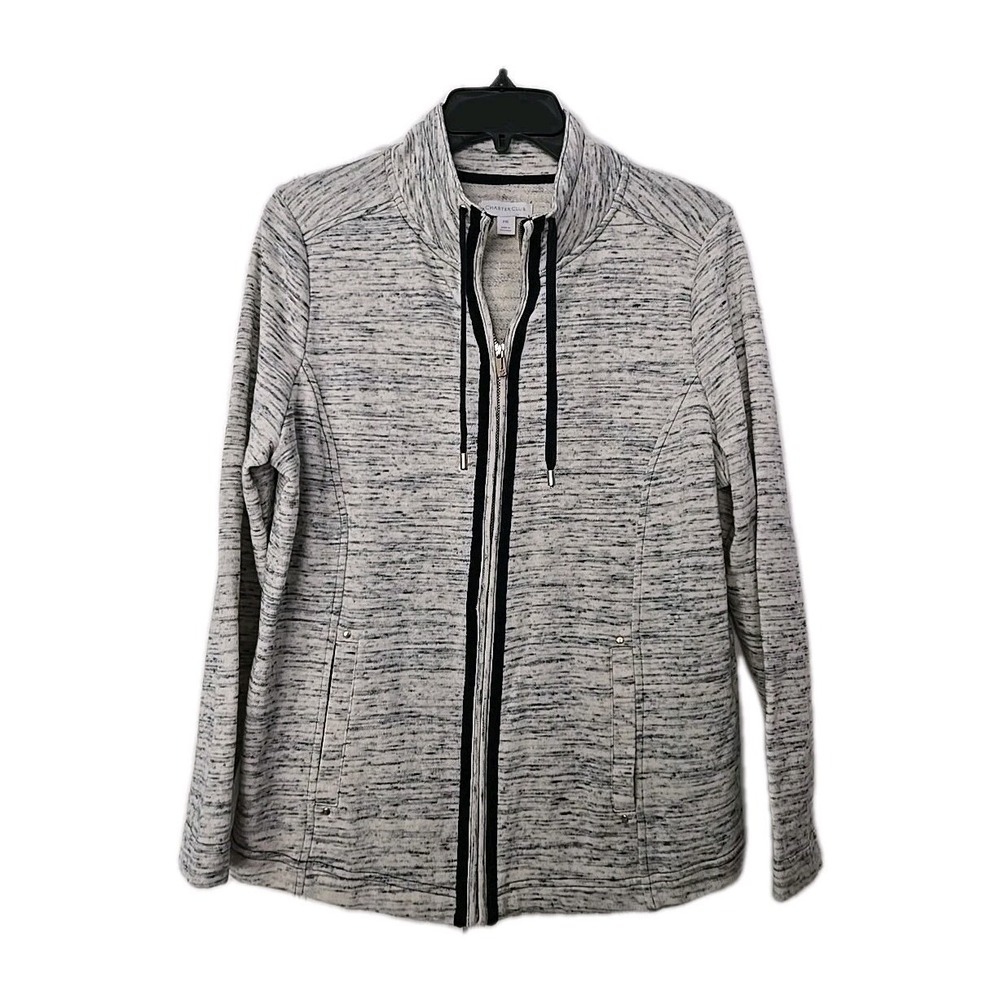 Charter Club Athletic Zipup Jacket Size PXL Beige, Black.